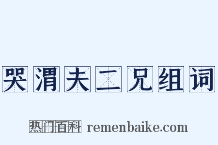 哭渭夫二兄组词是什么意思的图片